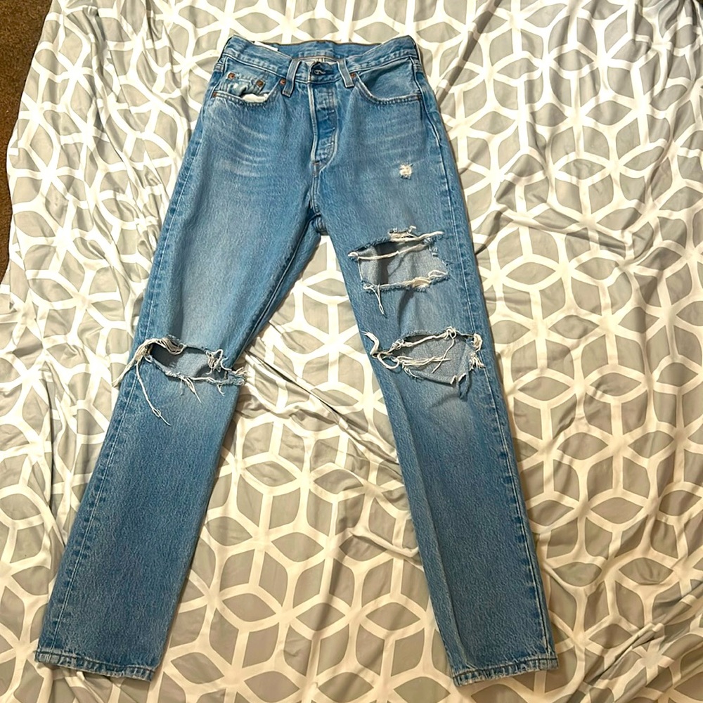 Levi’s 501 Dark Wash W/Cuts